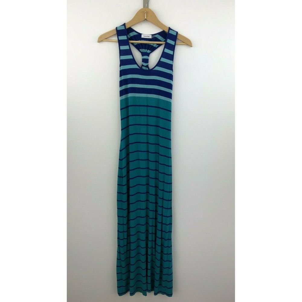 Calvin Klein Maxi Dress 6 Blue Racer